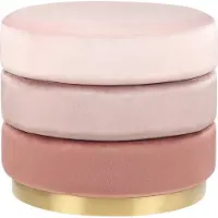 Beliani LOUIN - Poef - Roze - Fluweel