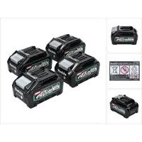 Makita accu set 4x BL 4040 40 V max. 4,0 Ah XGT Li-Ion accu ( 4x 191B26-6 ) IP64 beschermingsklasse met LED-indicator