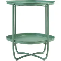En.casa Tuintafel Sandefjord bijzettafel metaal 57,5x46x46cm groen []