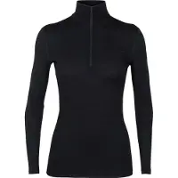 Icebreaker - Dames thermokleding - W Merino 200 Oasis LS Half Zip Black voor Dames van Wol - Maat L - Zwart