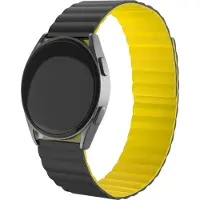 Strap-it Magnetisch siliconen bandje - geschikt voor Xiaomi Watch S1 (Active/Pro) / Watch 2 Pro / Watch S3 / Mi Watch / Amazfit Balance / Bip 5 - zwart/geel