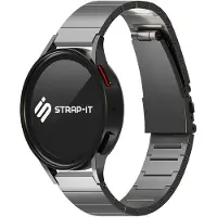 Strap-it Luxe titanium bandje - geschikt voor Xiaomi Mi Watch / Xiaomi Watch S1 / Watch S1 Pro / Watch 2 Pro - Active / Amazfit GTR 47mm / GTR 2 / GTR 3 - Pro - donkergrijs