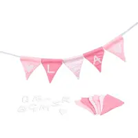 Goki Vlaggenwimpel met namen - Roze - L150Cm - Versiering
