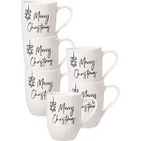 Villeroy & Boch Becher mit Henkel 'Merry Christmas' Statement 290 ml Set van 6