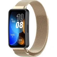 Strap-it Milanees Smartwatch bandje - Geschikt voor Huawei Band 8 / Huawei Band 9 / Huawei Band 10 Milanese band - champagne - Horlogeband / Polsband / Armband