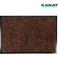 Karat Deurmat Brasilia - Wasbare & Krachtige Vuilvangmat - Bruin 90 x 120 cm - Voor Binnen & Buiten - Vuilafstotende Mat met Antislip Achterkant - Verkrijgbaar in 4 Kleuren & 3 Maten