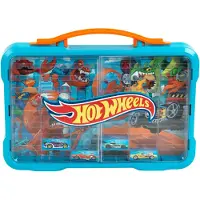 Klein Toys Hot Wheels - verzamelkoffer - vitrine - geschikt voor 54 auto's - blauw oranje