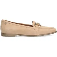 No Stress Beige suède loafers met gouden chain | Maat 36