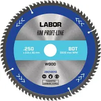 Labor HM cirkelzaagblad hout 250x30x2,8mm 80T