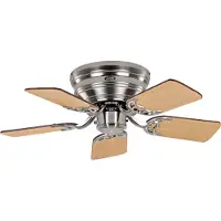 CasaFan FLAT 75-III BN-NB/BU Flügel Nussbaum/Buche Plafondventilator 61 W (Ø x h) 79 cm x 164 mm Chroom (geborsteld) Omkeerbare bladen, Met wintermodus
