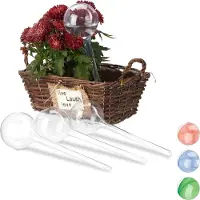 Relaxdays waterdruppelaar - set van 4 - watergeefsysteem - 2 weken - kamerplanten - kunststof - transparant