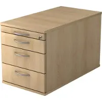 Hjh OFFICE PRO SIGNA TC30 BM - Rolcontainer Hout Eiken met 3 lades Metalen handgreep