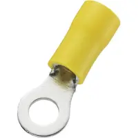TRU COMPONENTS 746621 Ringkabelschoen Dwarsdoorsnede (max.): 6 mm² Schachtdiameter: 5.3 mm Deels geïsoleerd Geel 50 stu