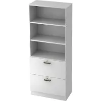 Hjh OFFICE PRO SIGNA G 7300 SG - Wit Hoogte van de map | 5 OH Kast met ophangsysteem ( afsluitbaar) Greeplijst kunststof