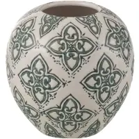 J-Line Vaas kousa bal porselein blauw/wit