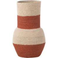 J-Line Vaas strepen zeegras naturel/terracotta