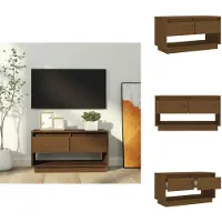 vidaXL Tv-kast - Tv-kasten - Tv-meubel - Hifi-meubel - Tv-meubel 74x34x40 cm massief grenenhout honingbruin