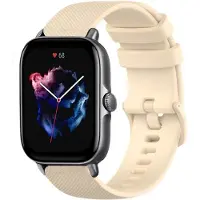 Strap-it Luxe siliconen bandje - geschikt voor Xiaomi Amazfit Bip / Bip Lite / Bip S / Bip U Pro / Amazfit GTS 1-2-3-4 / Amazfit GTR 42mm - beige