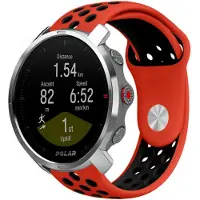 Strap-it Siliconen sport bandje - geschikt voor Polar Grit X / Grit X Pro / Vantage M / M2 / M3 / V3 - rood/zwart