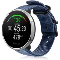Strap-it Nylon gesp smartwatch bandje - geschikt voor Polar Ignite / Ignite 2 / Ignite 3 / Unite / Pacer - blauw