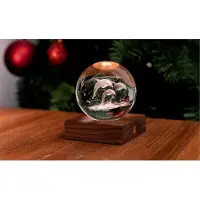 Gingko - Amber Crystal Ball Night Light - Jumping Dolphins - Dolfijnen