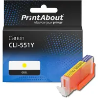 PrintAbout Huismerk Canon CLI-551Y Inktcartridge Geel