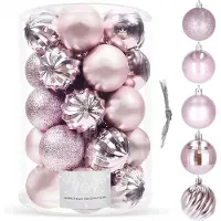 Springos Kerstballen - - 20 stuks - Ø 4 cm - Kunststof - Roze - Glanzend en matte