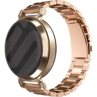 Strap-it Stalen schakel bandje 14mm - Rosé goud metalen smartwatch bandje geschikt voor de Garmin Lily 2 (niet de eerste versie)
