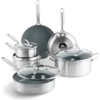 Greenpan Treviso 10-delige set - inductie - alle warmtebronnen - incl deksels - RVS - PFAS-vrij