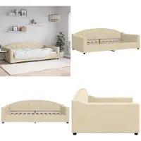 vidaXL Dagbed, crème, 100x200 cm, stof - Dagbed - Dagbedden - Slaapbank - Bed