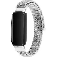 Strap-it Nylon Smartwatch bandje - Geschikt voor Fitbit Inspire 3 nylon bandje - zeeschelp - Horlogeband / Polsband / Armband