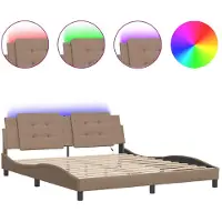 vidaXL Bedframe met LED zonder matras "Zadar" cappuccino 180x200 cm