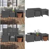 vidaXL 4-delige Tuinboxset massief grenenhout grijs