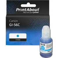 PrintAbout Huismerk Canon GI-56C Inktcartridge Cyaan