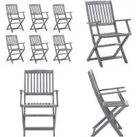 vidaXL Tuinstoelen 6 st inklapbaar massief acaciahout - Tuinstoel - Tuinstoelen - Tuin Stoel - Tuin Stoelen