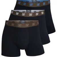 Cr7 Heren boxershorts effen zwart/bruin 3-pack