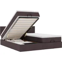 vidaXL Ottoman bed met matrassen en LED's 160x200cm stof donkerbruin