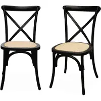 Sweeek Vintage rubberhouten bistrostoelen (set van 2) Zwart
