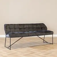 Livin24 Velvet eetkamerbank Janna antraciet 155 cm