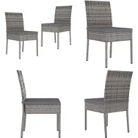 vidaXL - Tuinstoelen - 2 - st - poly - rattan - grijs