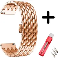 Strap-it bandje draak staal rosé goud + toolkit - geschikt voor Fossil Gen 6 44mm / Gen 5e 44mm / Gen 5