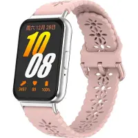 Strap-it Siliconen bandje met uitgesneden patroon - geschikt voor de Samsung Galaxy Fit 3 (roze)