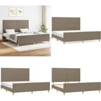 vidaXL Bedframe zonder matras stof taupe 160x200 cm
