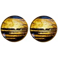 Charme Bijoux Clip oorbellen -Golden strips -2 cm- zwart- goudkleur- geen gaatje-