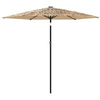 The Living Store Parasol - Zonwering - Parasol met stalen paal 268x268x226 cm bruin - Buitendecoratie - Tuinparasol - Patio Parasols