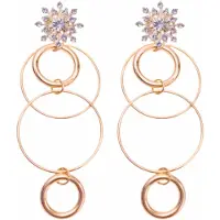 Charme Bijoux Clip Oorbellen -Goudkleurig -lang- Strass- geen gaatje-