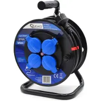 GEKO Elektrische kabelhaspel - 25m - IP44 - 4 stopcontacten - 3x1.5mm²
