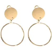 Charme Bijoux Clip oorringen -goudkleurig- 3 cm- lang- geen gaatje-