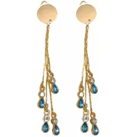 Charme Bijoux Clip oorbellen- Livia-goudkleurig- blauw- geen gaatje-