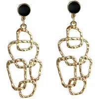 Charme Bijoux Clip oorbellen- zwart- goudkleurig- geen gaatje-